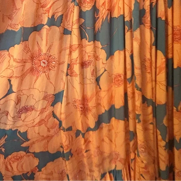 Free People Floral Maxi Dress in Blue and Orange - Picture 3 of 6